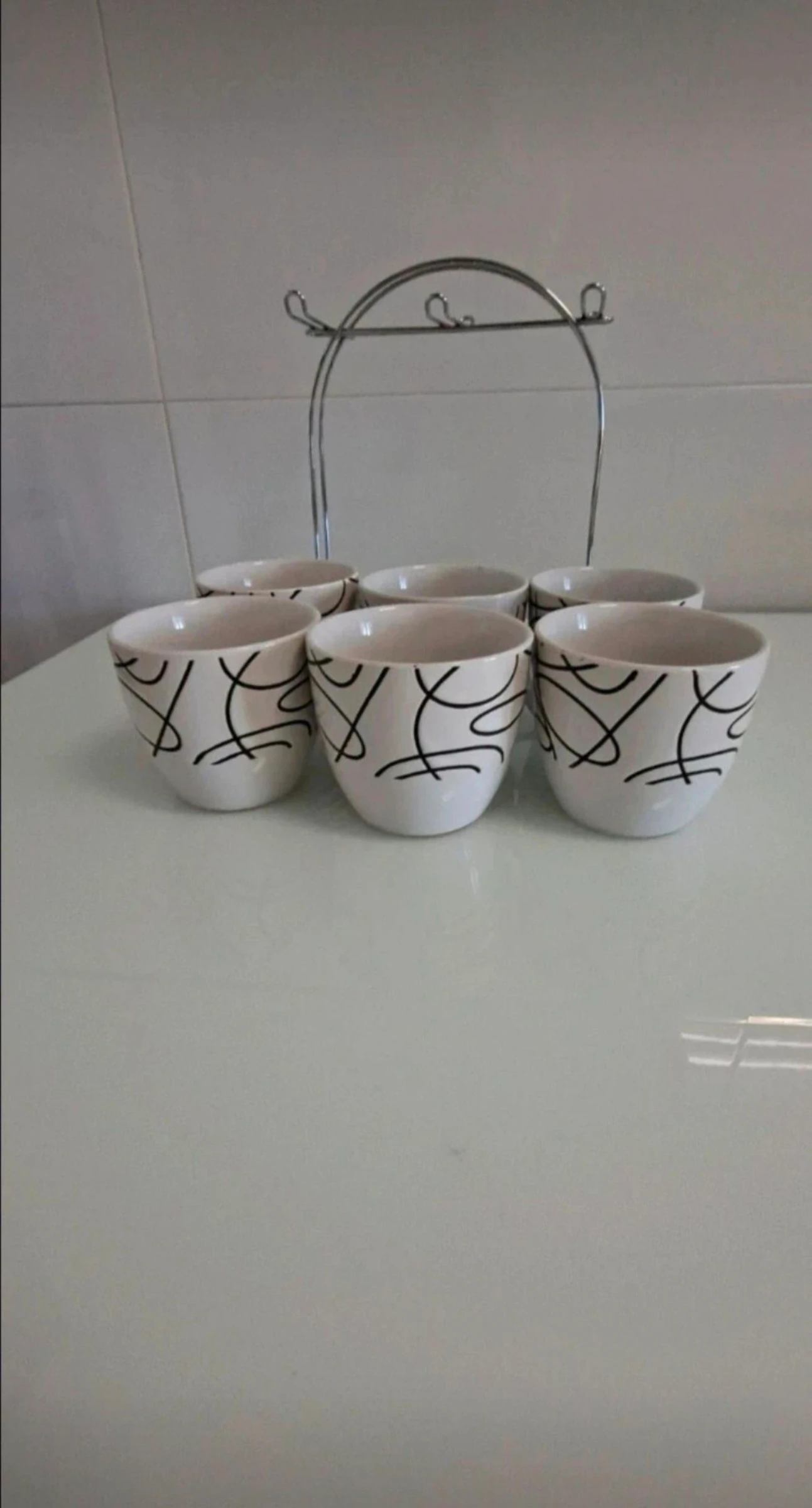 Set of 6 cups with stand – photo 4